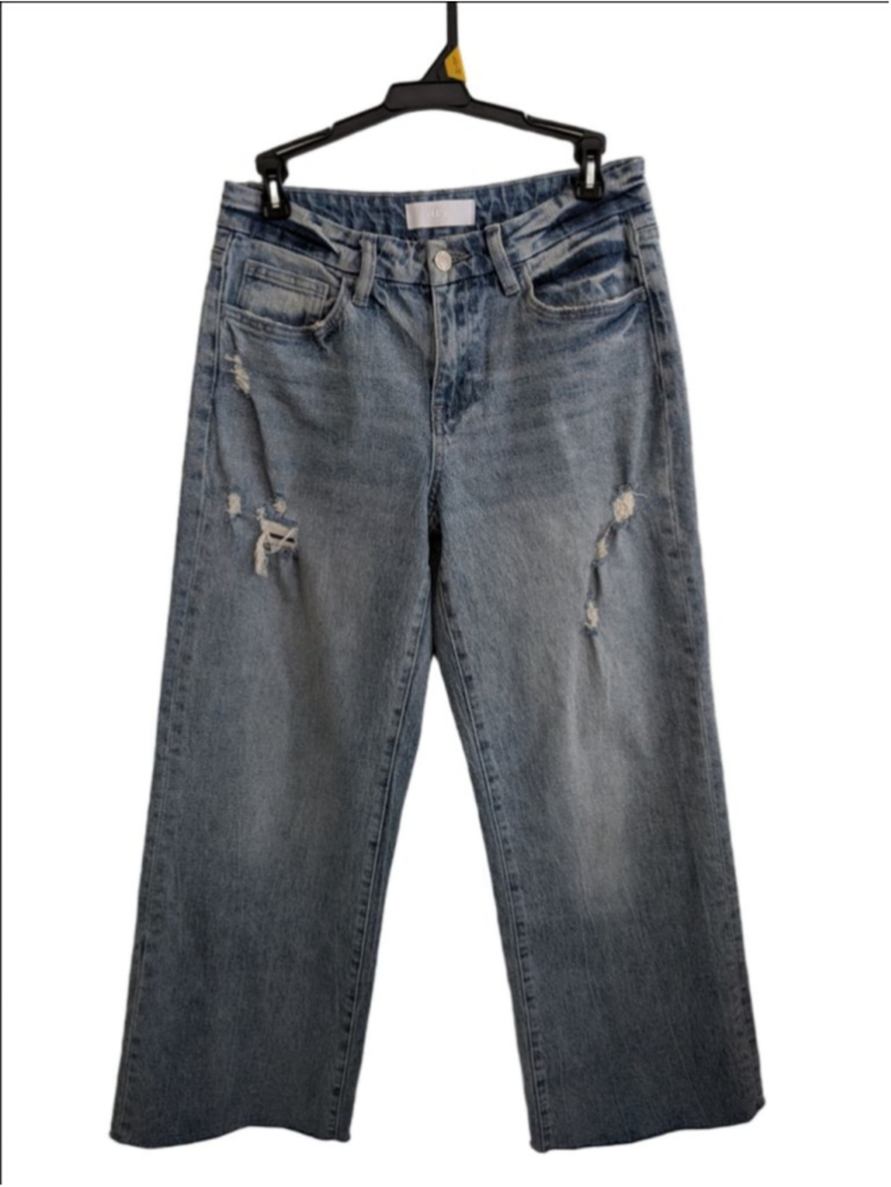 Vervet Distressed Wide Leg Crop Jeans Size 27 Light Wash High Rise Denim - Picture 4 of 9